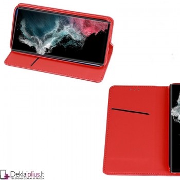 Telone atverčiamas dėklas - raudonas (telefonui Samsung S22 Ultra) Telone atverčiamas dėklas - raudonas (telefonui Samsung S22 Ultra)